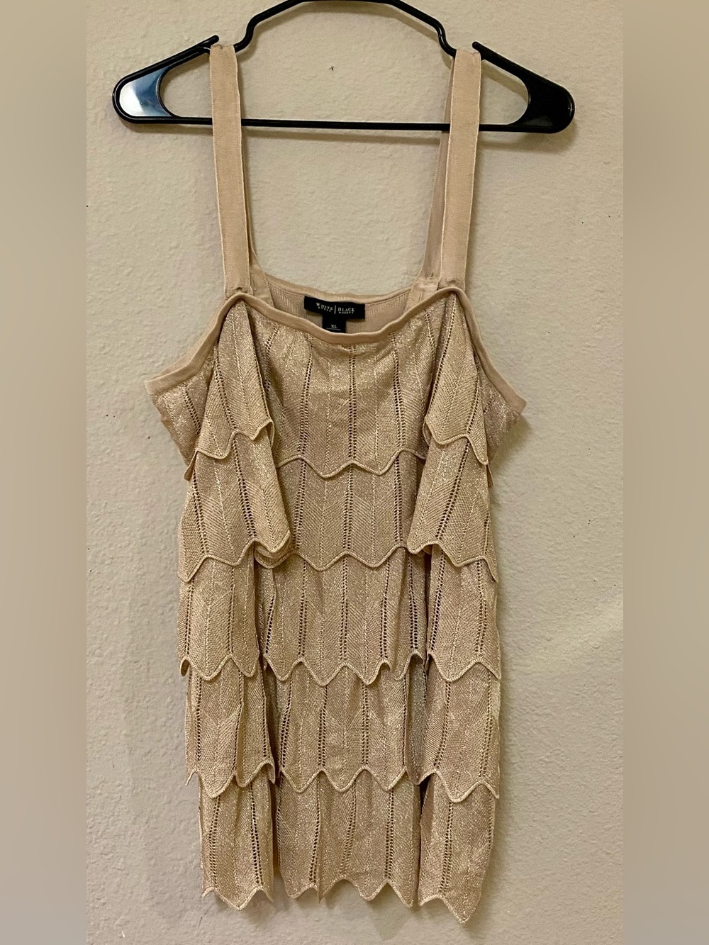 White House Black Market Champagne Ruffle Knit Camisole Quick List For Live